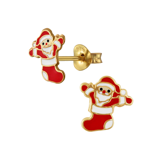 Wholesale Sterling Silver Santa Ear Studs - JD2702