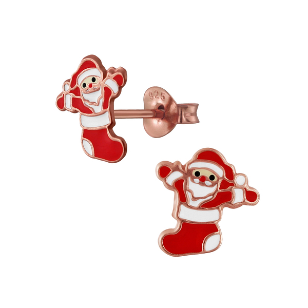 Wholesale Sterling Silver Santa Ear Studs - JD2703