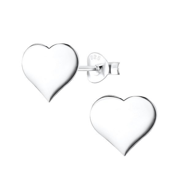 Wholesale Sterling Silver Heart Ear Studs - JD3783