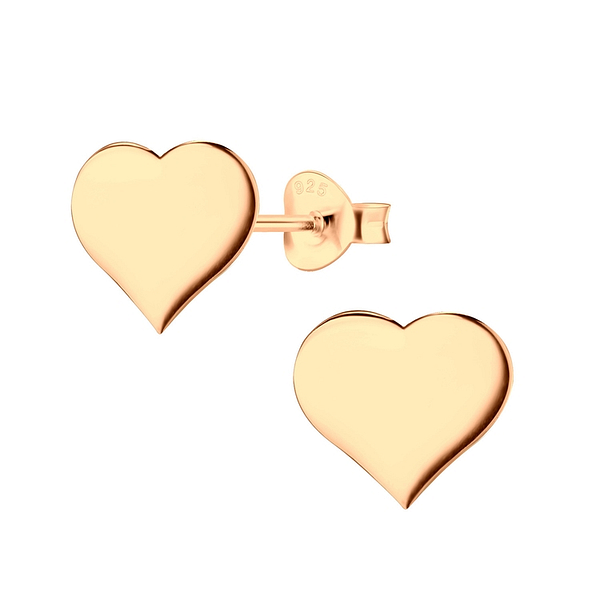 Wholesale Sterling Silver Heart Ear Studs - JD3784