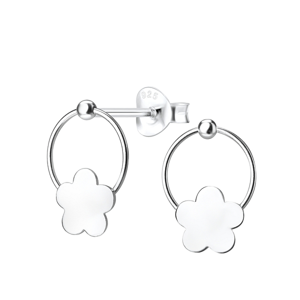 Wholesale Sterling Silver Flower Ear Studs - JD4921