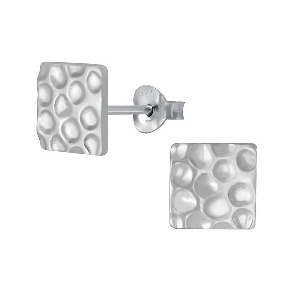 Wholesale Sterling Silver Square Ear Studs - JD4396