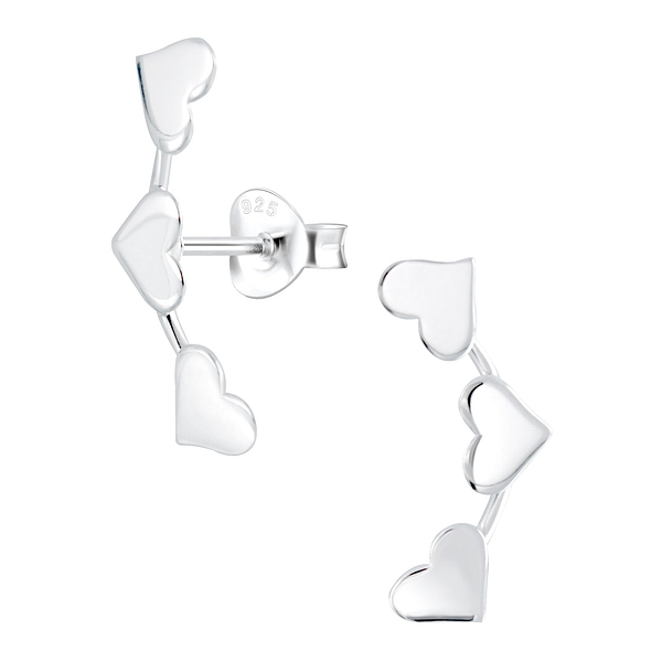 Wholesale Sterling Silver Heart Ear Studs - JD2883