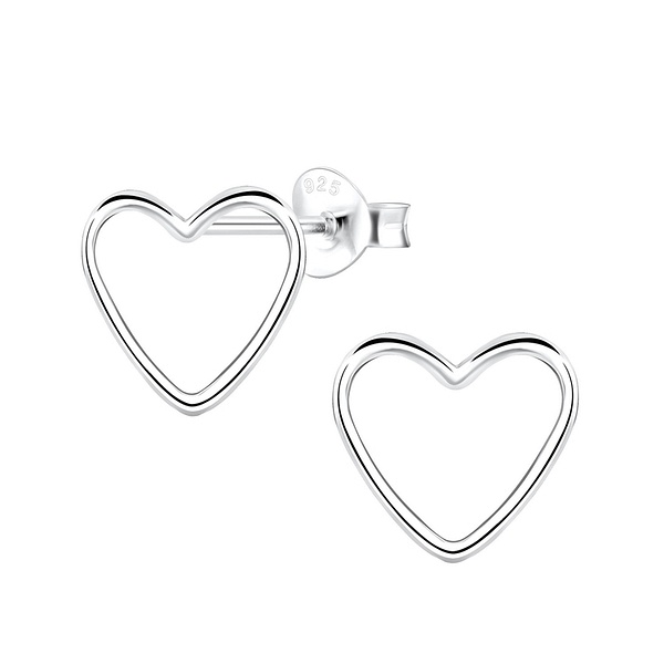 Wholesale Sterling Silver Heart Ear Studs - JD4968