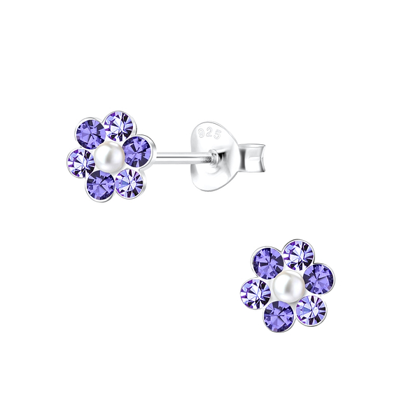 Wholesale Sterling Silver Flower Ear Studs - JD10594