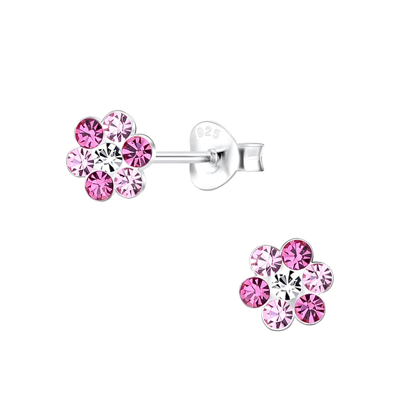 Wholesale Sterling Silver Flower Ear Studs - JD10589