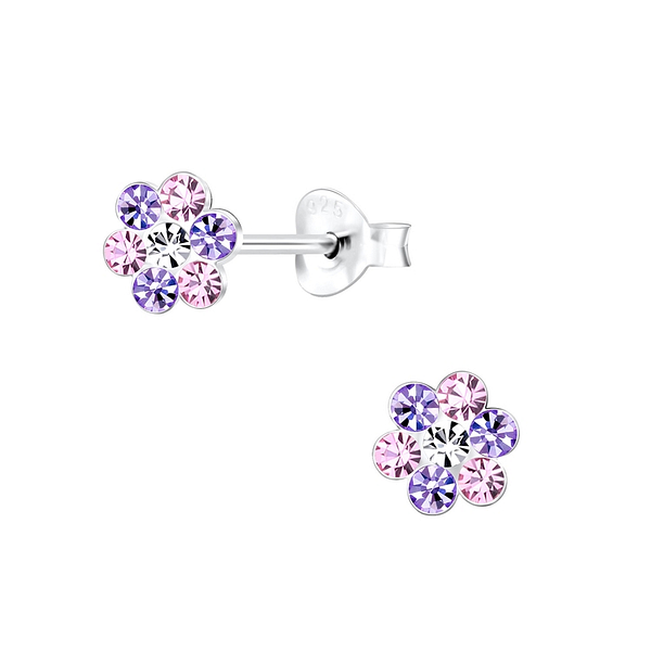 Wholesale Sterling Silver Flower Ear Studs - JD10590