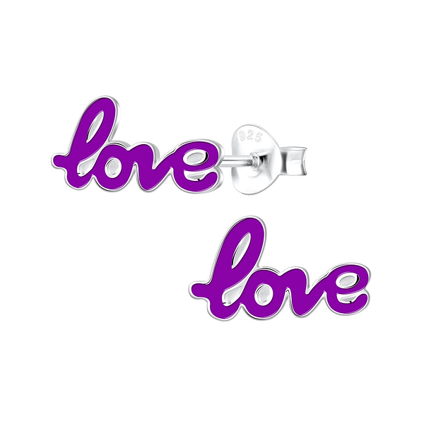Wholesale Sterling Silver Love Ear Studs - JD10701