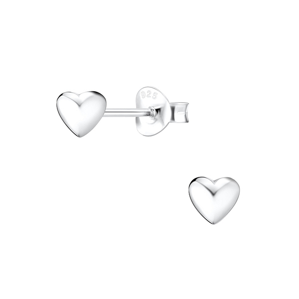 Wholesale Sterling Silver Heart Ear Studs - JD5036