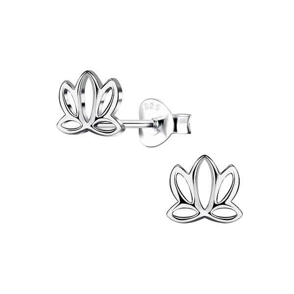 Wholesale Sterling Silver Lotus Flower Ear Studs - JD10685