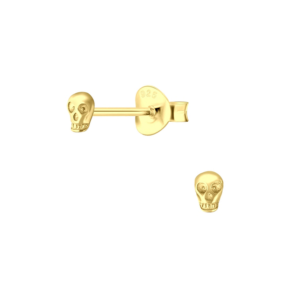 Wholesale Sterling Silver Skull Stud Earings - JD4896