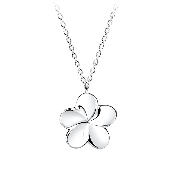 Wholesale Sterling Silver Flower Necklace - JD10730