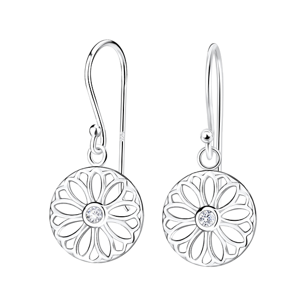 Wholesale Sterling Silver Flower Earrings - JD11748
