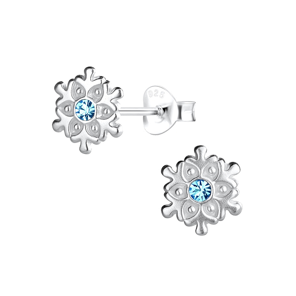 Wholesale Sterling Silver Snowflake Ear Studs - JD11126