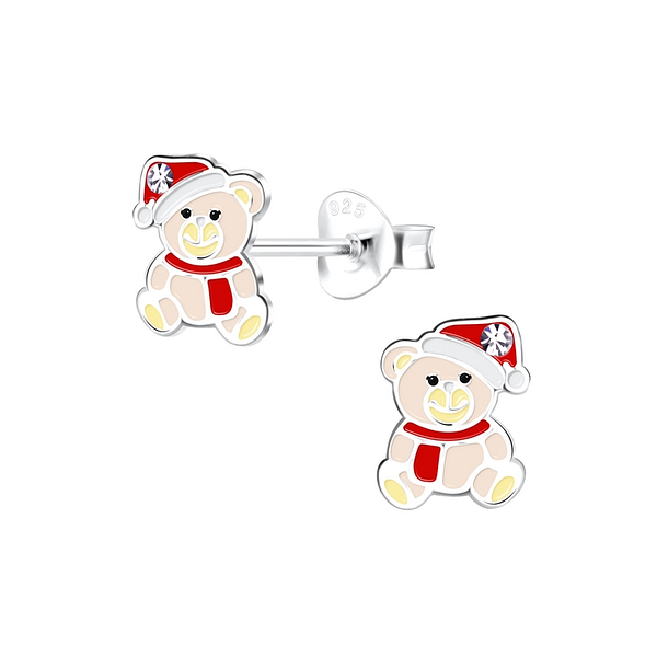 Wholesale Sterling Silver Christmas Bear Ear Studs - JD11332