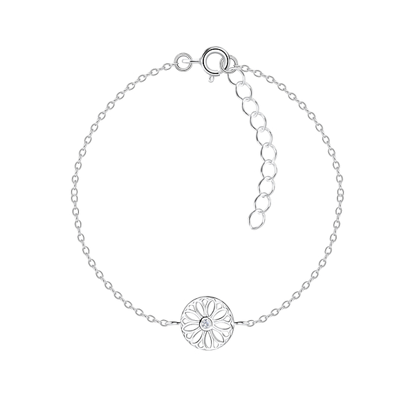 Wholesale Sterling Silver Flower Bracelet - JD12764