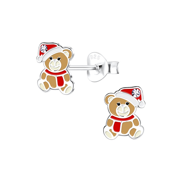 Wholesale Sterling Silver Christmas Bear Ear Studs - JD12765