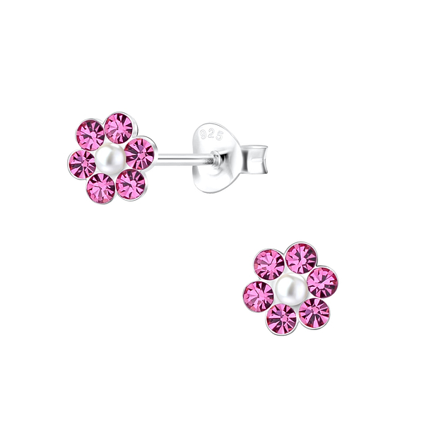 Wholesale Sliver Flower Ear Studs - JD15284