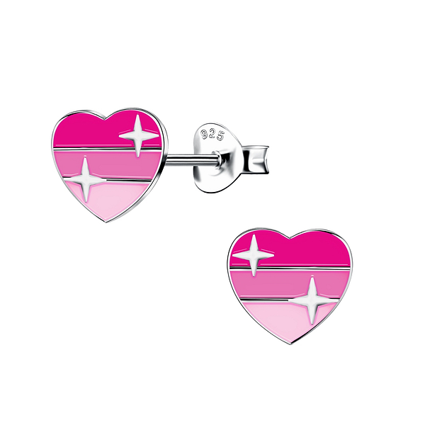 Wholesale Sterling Silver Heart Ear Studs - JD15733
