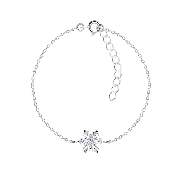 Wholesale Sterling Silver Snowflake Bracelet - JD16328