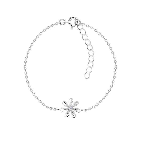 Wholesale Sterling Silver Flower Bracelet - JD16334