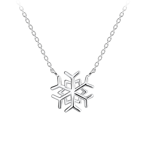 Wholesale Sterling Silver Snowflake Necklace - JD16421
