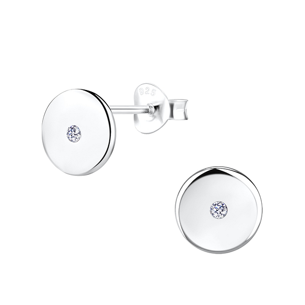 Wholesale Sterling Silver Round Ear Studs - JD17219