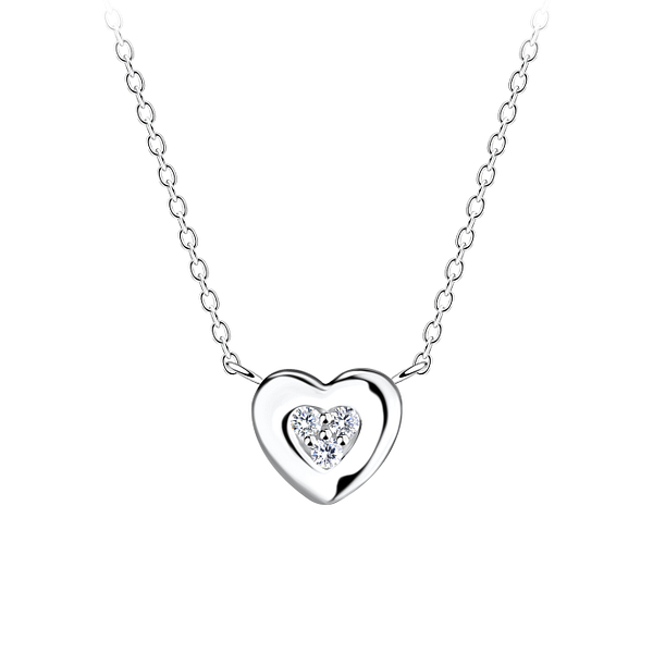 Wholesale Sterling Silver Heart Necklace - JD17236