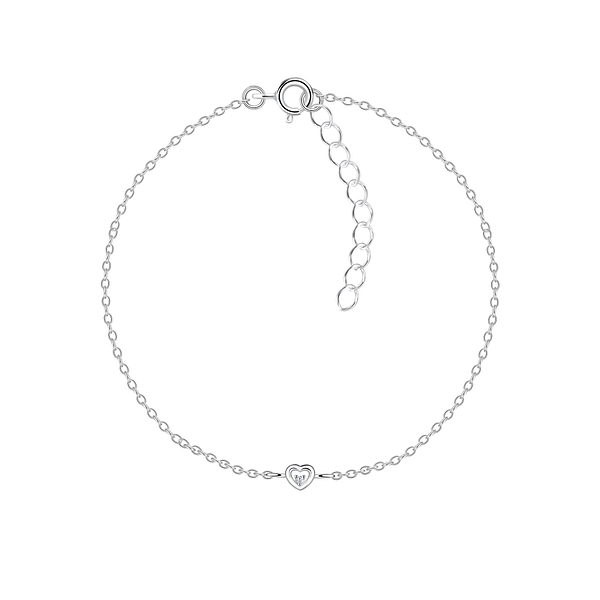 Wholesale Sterling Silver Heart Bracelet - JD17266