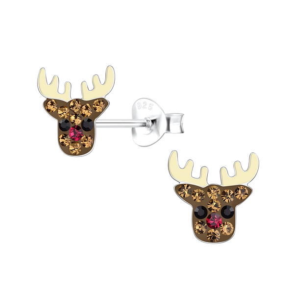 Wholesale Sterling Silver Reindeer Ear Studs - JD18021