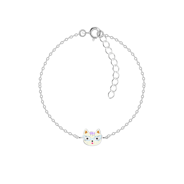 Wholesale Sterling Silver Cat Bracelet - JD18724