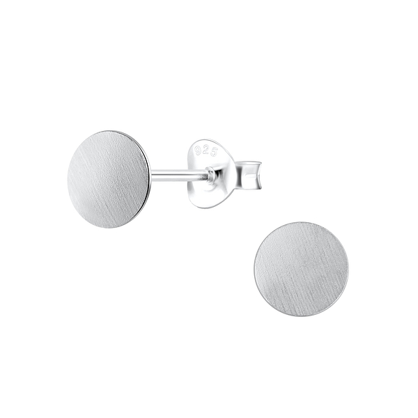 Wholesale Sterling Silver Round Ear Studs - JD19279