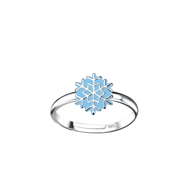 Wholesale Sterling Silver Snowflake Adjustable Ring - JD17942