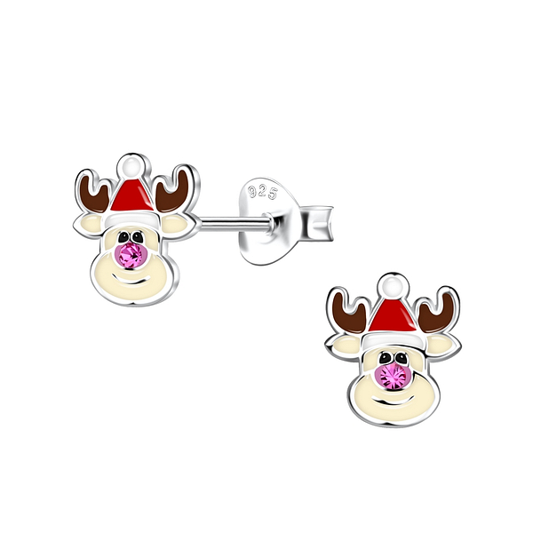 Wholesale Sterling Silver Reindeer Ear Studs - JD20073