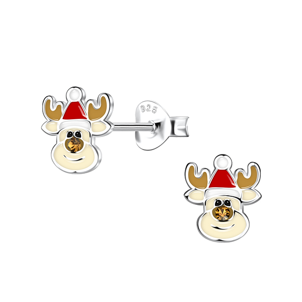 Wholesale Sterling Silver Reindeer Ear Studs - JD20075