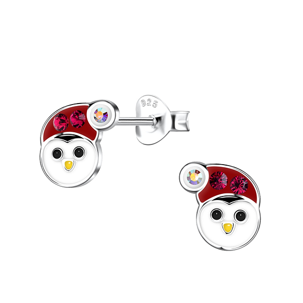 Wholesale Sterling Silver Penguin Ear Studs - JD20055