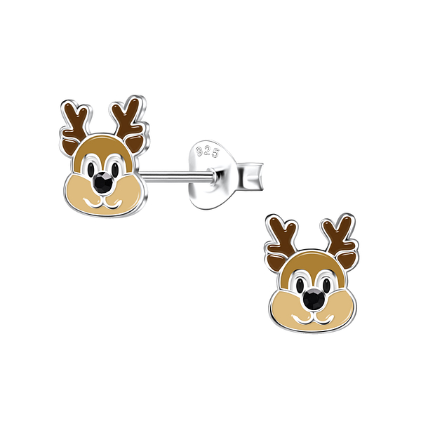 Wholesale Sterling Silver Reindeer Ear Studs - JD20416