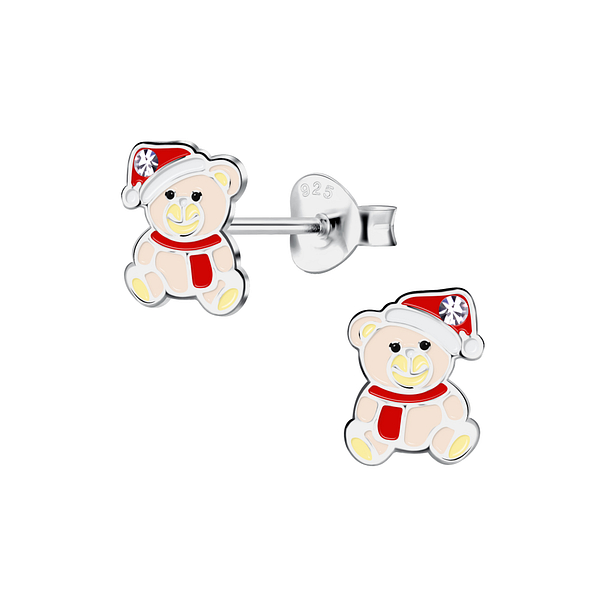 Wholesale Sterling Silver Christmas Bear Ear Studs - JD19576