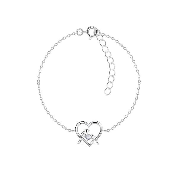 Wholesale Sterling Silver Love Birds Bracelet - JD21375