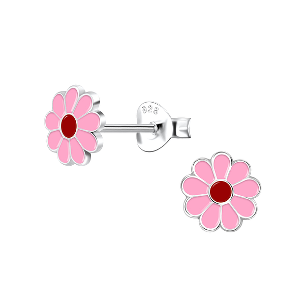 Wholesale Sterling Silver Daisy Flower Ear Studs - JD15863