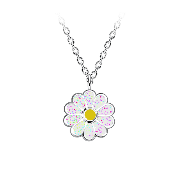 Wholesale Sterling Silver Daisy Flower Necklace - JD21630