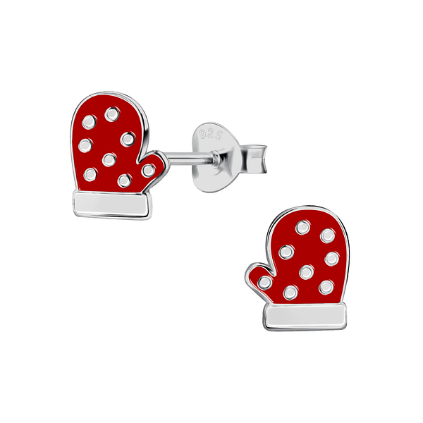 Wholesale Sterling Silver Christmas Glove Ear Studs - JD21723