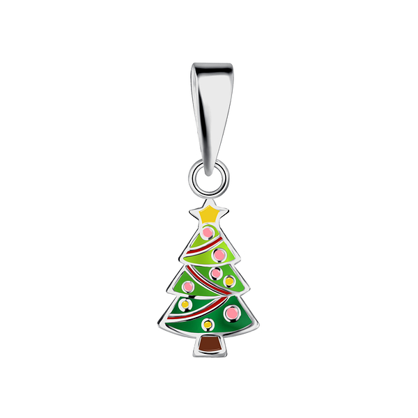 Wholesale Sterling Silver Christmas Tree Pendant - JD21744
