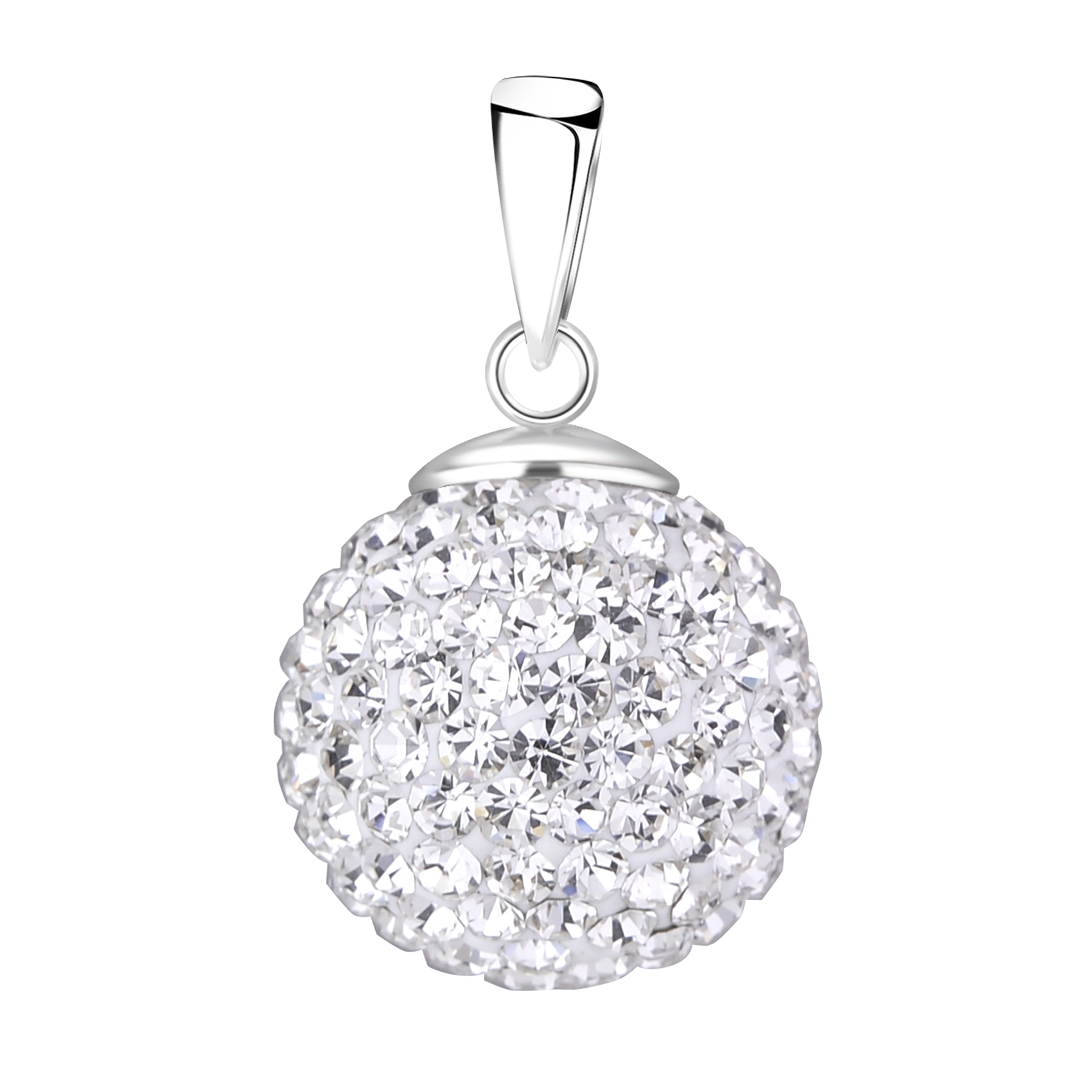 Silver JD Sterling Silver Crystal Ball Pendant JD9449