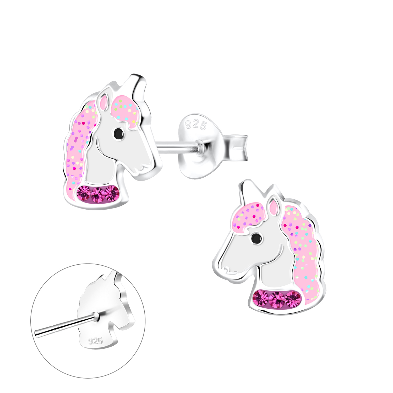 Silver JD | Sterling Silver Unicorn Ear Studs – JD10503