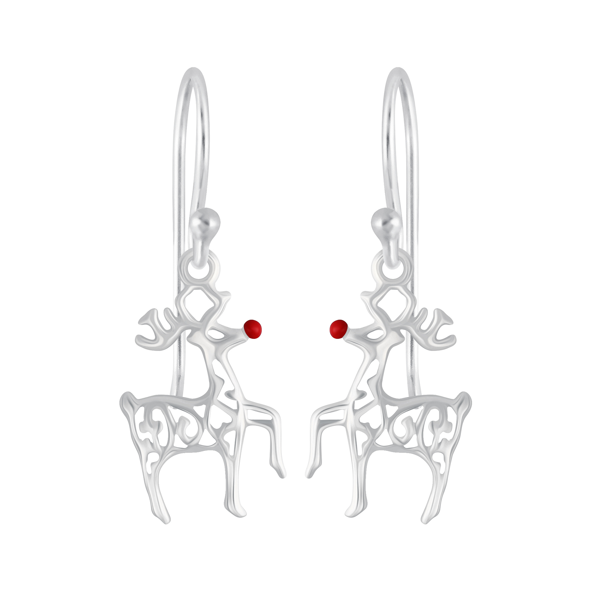 Silver reindeer sale earrings