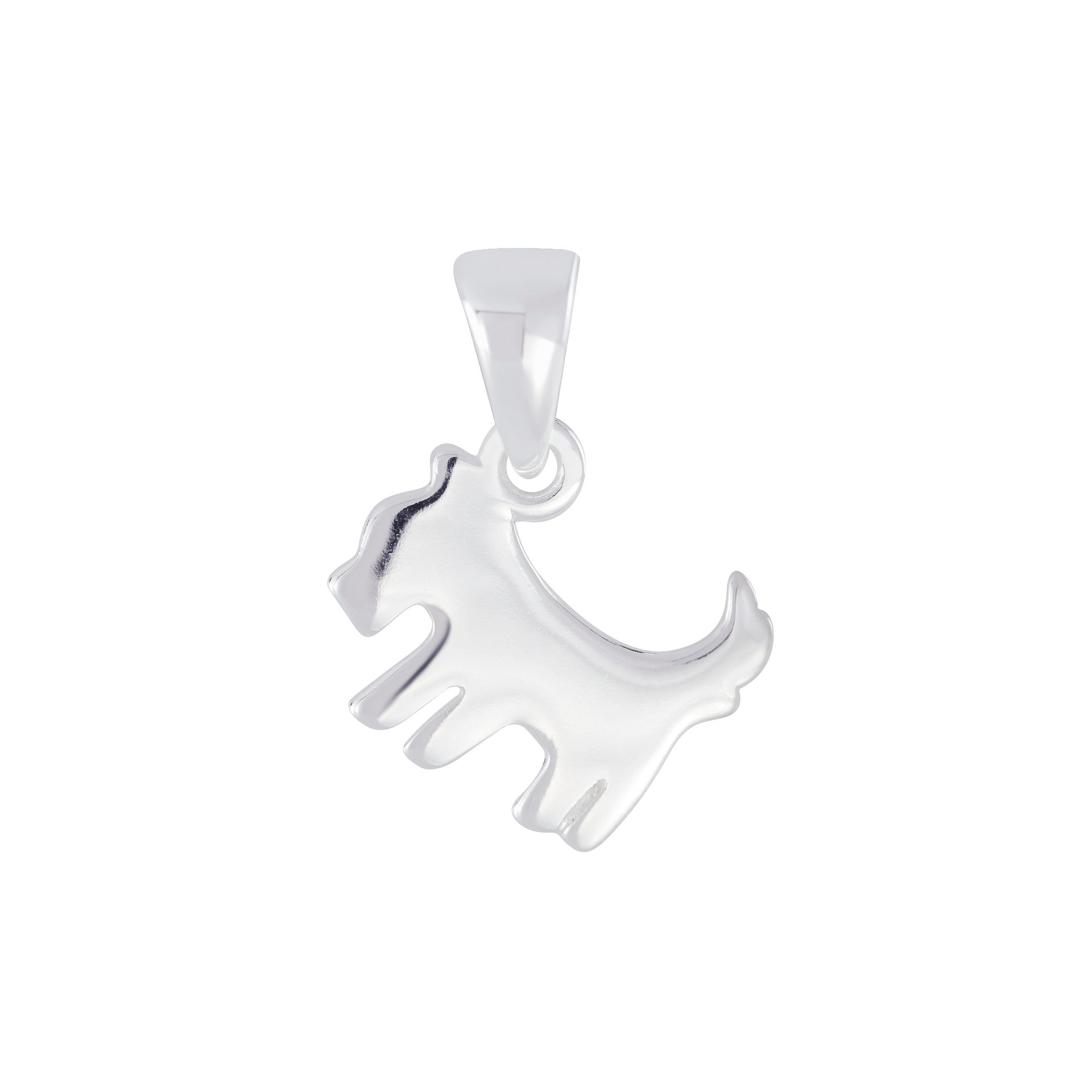 Silver JD Sterling Silver Dog Pendant JD4538