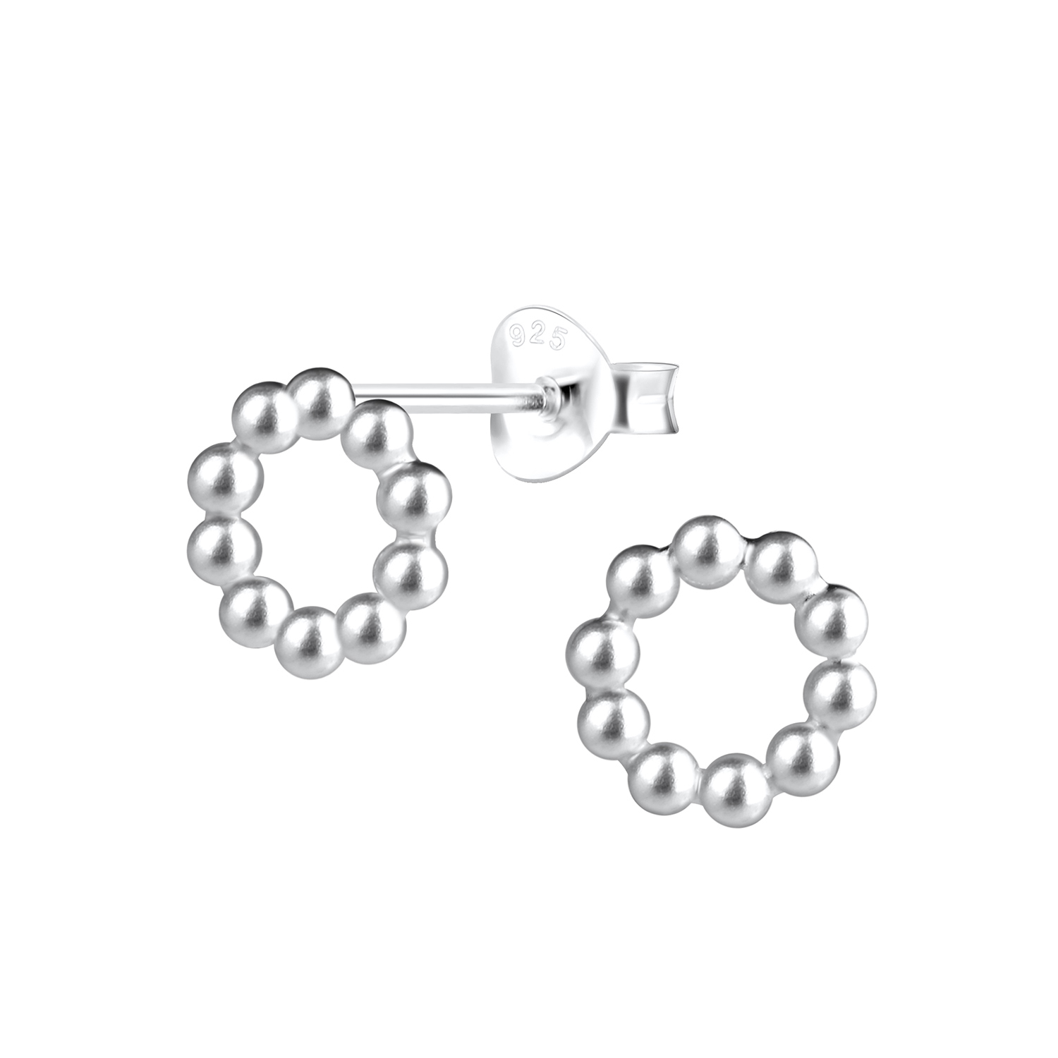 Silver JD Sterling Silver Ball Ear Studs JD12813
