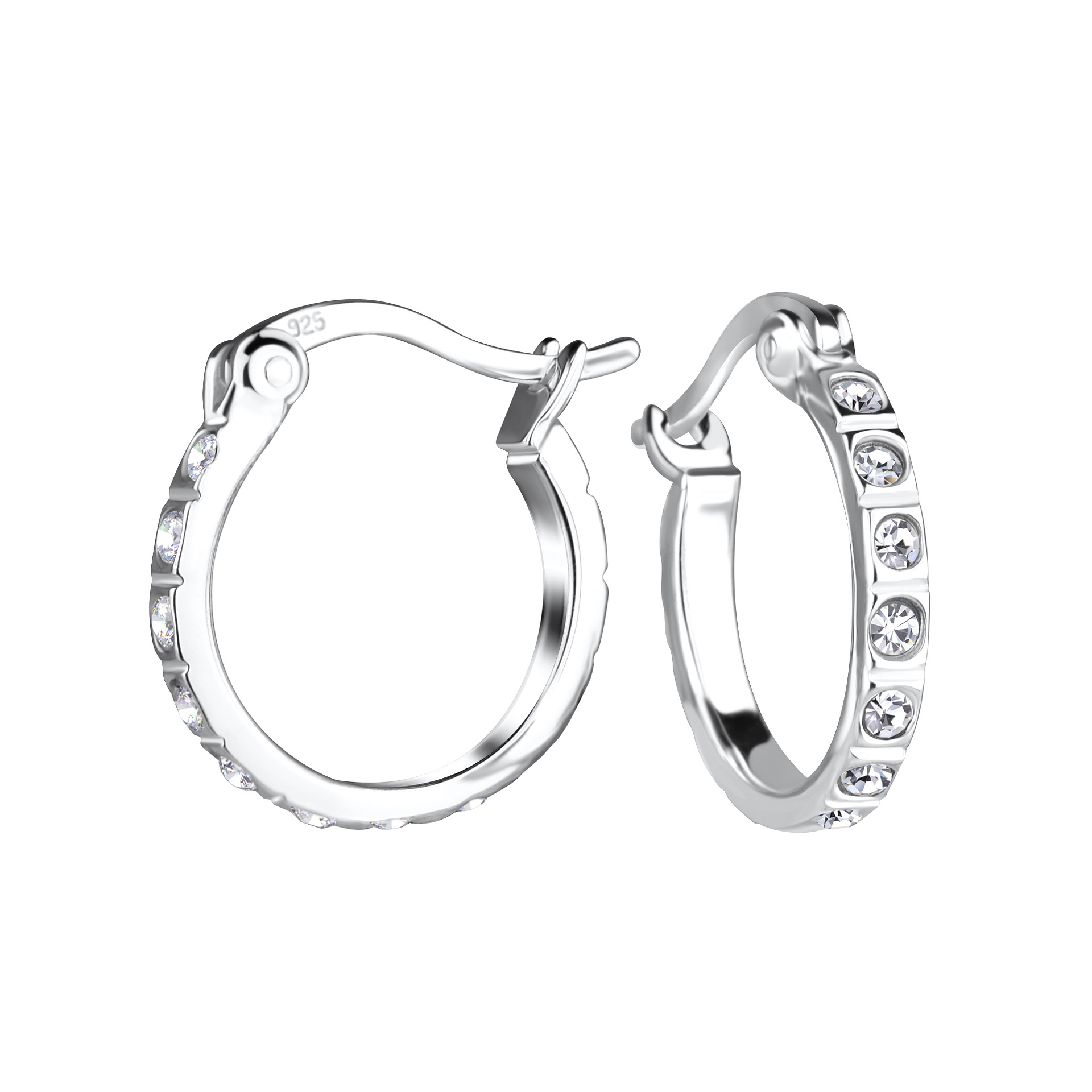 Silver JD | 14mm Sterling Silver French Lock Ear Hoops – JD15554