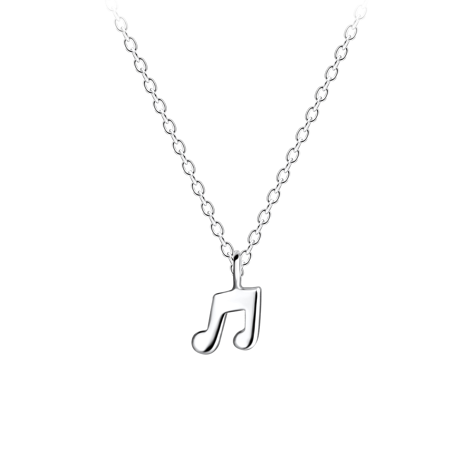 Silver JD Sterling Silver Music Note Necklace JD16516